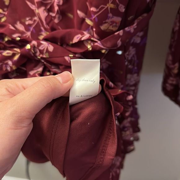 Altar’d State Burgundy Floral Long Sleeve Dress in Large - Picture 8 of 8